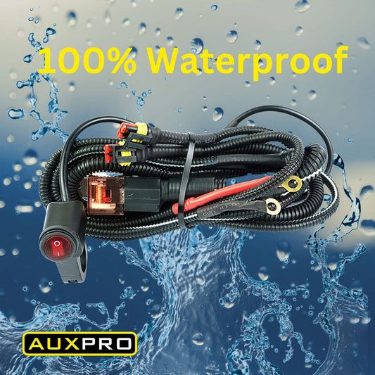Auxpro Fog Light Wiring Harness for Single-Color Light – 1-Year Warranty